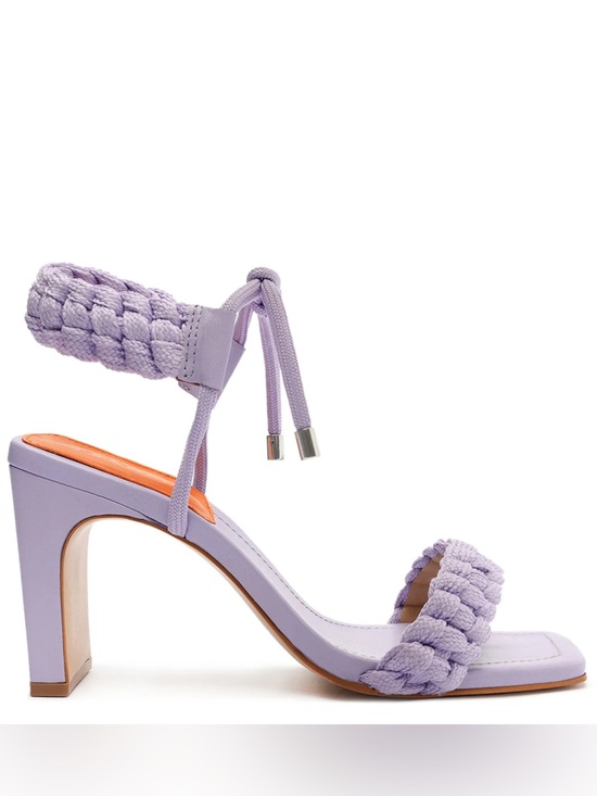 SCHUTZ Shoes - SCHUTZ LILAC LEATHER BRAIDED BLAIR MID-HEEL SANDALS SIZE 5 summer wedding spring